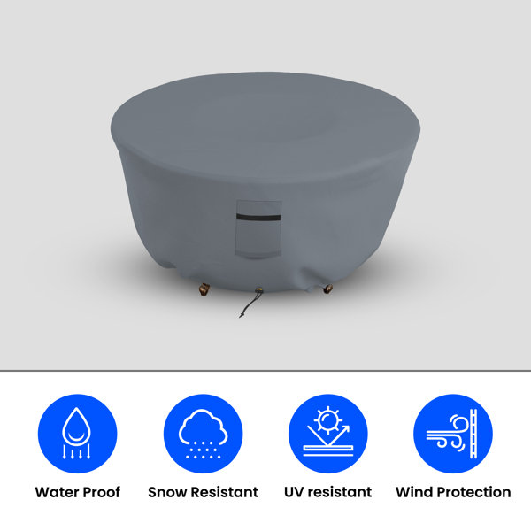 Arlmont & Co. HeavyDuty Outdoor Round Fire Pit Cover, Patio Durable